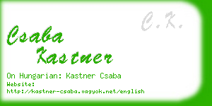 csaba kastner business card